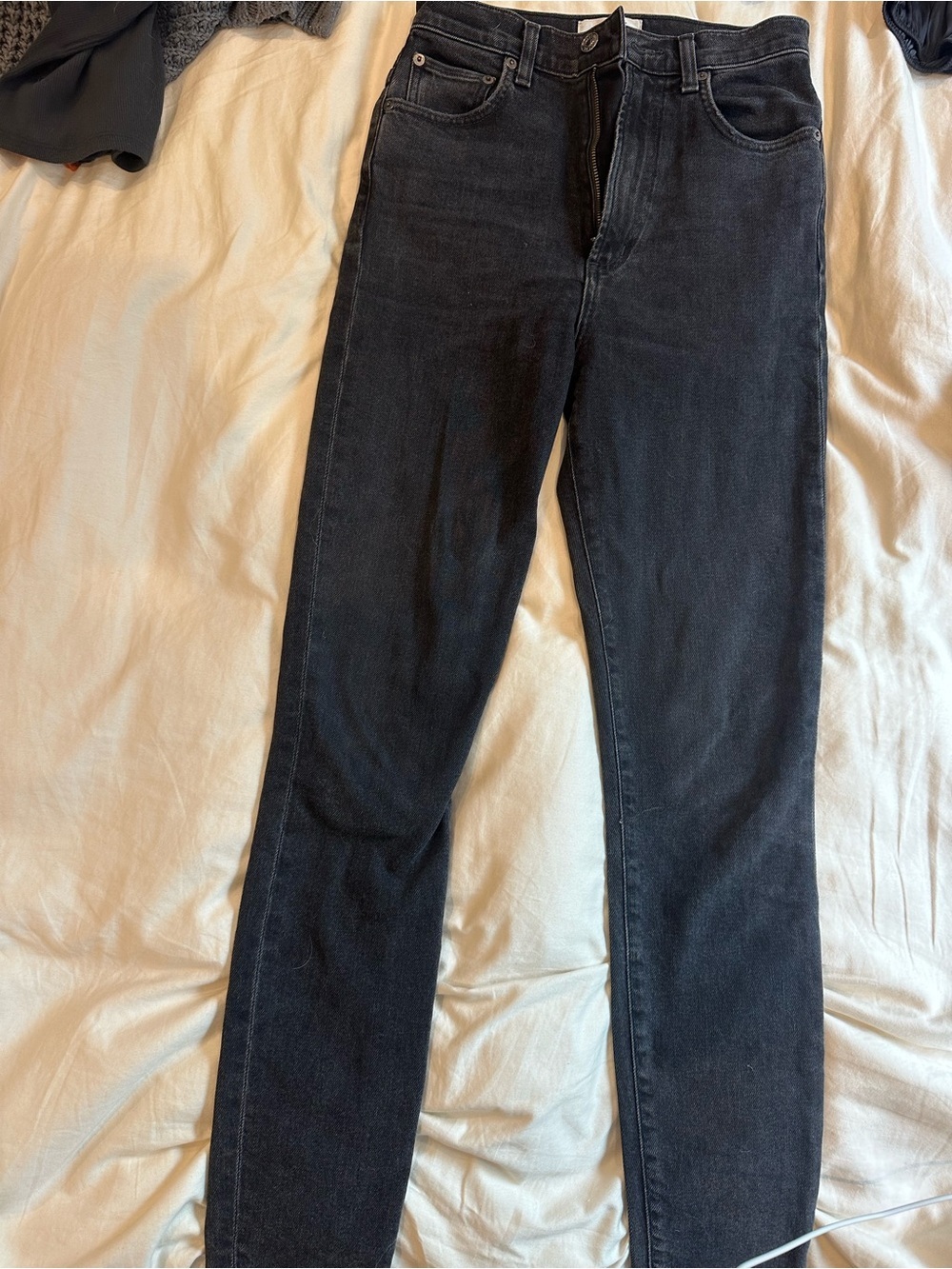 AGOLDE Pinch Waist Skinny Jeans Washed Black Size 25